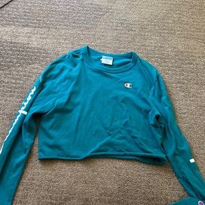 Teal Womens M Long sleeve crop top